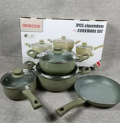 Pressed Aluminum 7PCS Cookware Sets with Gift Box