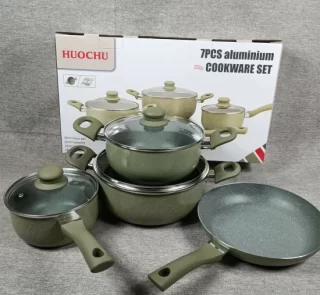 Pressed Aluminum 7PCS Cookware Sets with Gift Box
