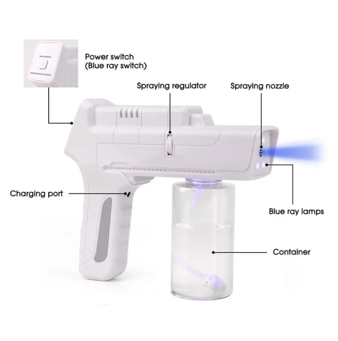 Handhold Recharges Battery Sprayer Wireless Blue Disinfection Spray Rain Gun 1