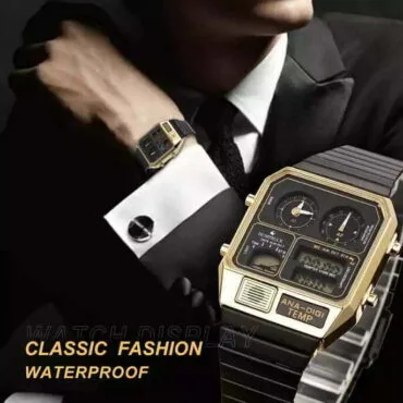 ساعات سنبورن رجالي ساعتين في ساعة رقميه وشوكه و قياس درجه الحراره