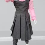 زي بناتي اهلي رمادي مريول +بنطلون+شميز