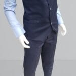 زي ولادي عدادي كحلي (شميز سماوي +بنطلون قماش كحلي +يلق+ كرفته )