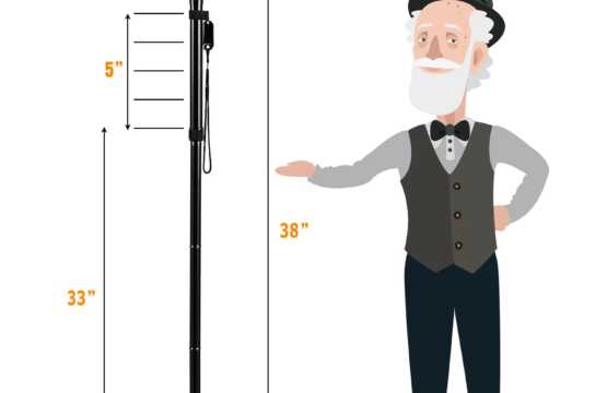 عصا مشي قابلة للطي مع ضوء