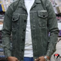 جاكت رجالي جنز اكمام قطن ملتصق مع الكوفية موديل شبابي مقاسات m, l, xl