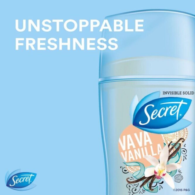 Secret Fresh Antiperspirant and Deodorant Invisible Solid Va Va Vanilla 45g 5 e1658483876937