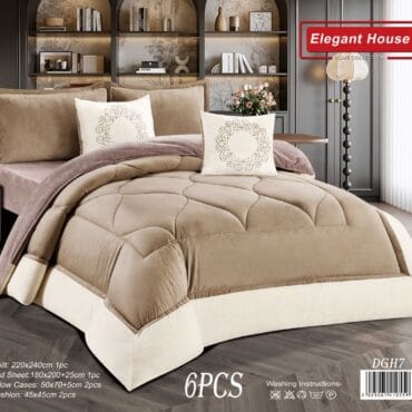 لحاف فاخرة مخمل على فروة 6 قطع